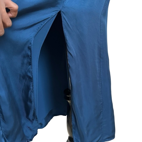 CINQ A SEPT  Womens Joyce Sleeveless Tie Waist Satin Midi Dress Sz 4 Button Up - Picture 10 of 16